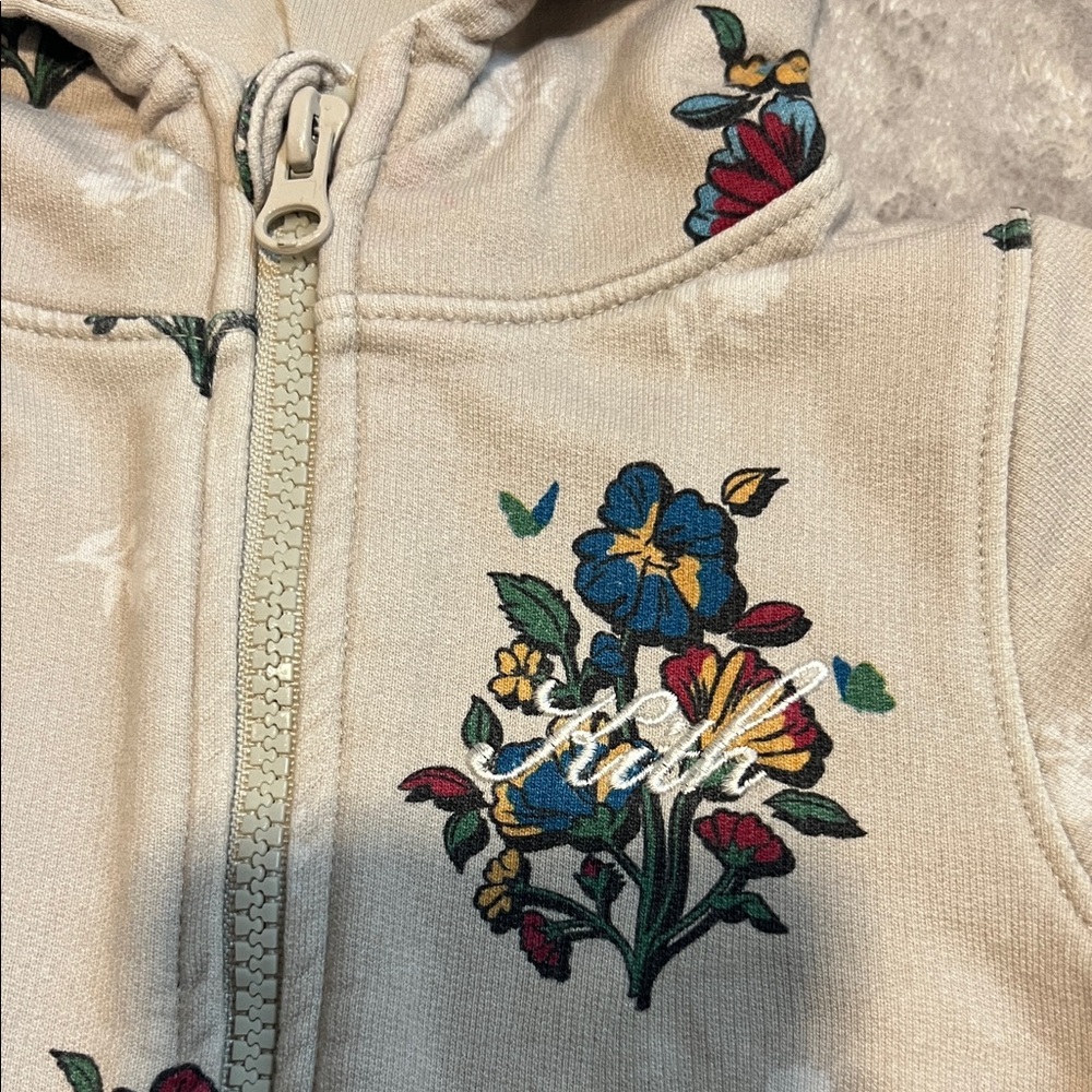 Kith RT: $70 Floral Cream Kids One Piece Coverall size 12-18 months - Picture 2 of 4